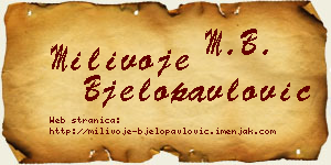 Milivoje Bjelopavlović vizit kartica